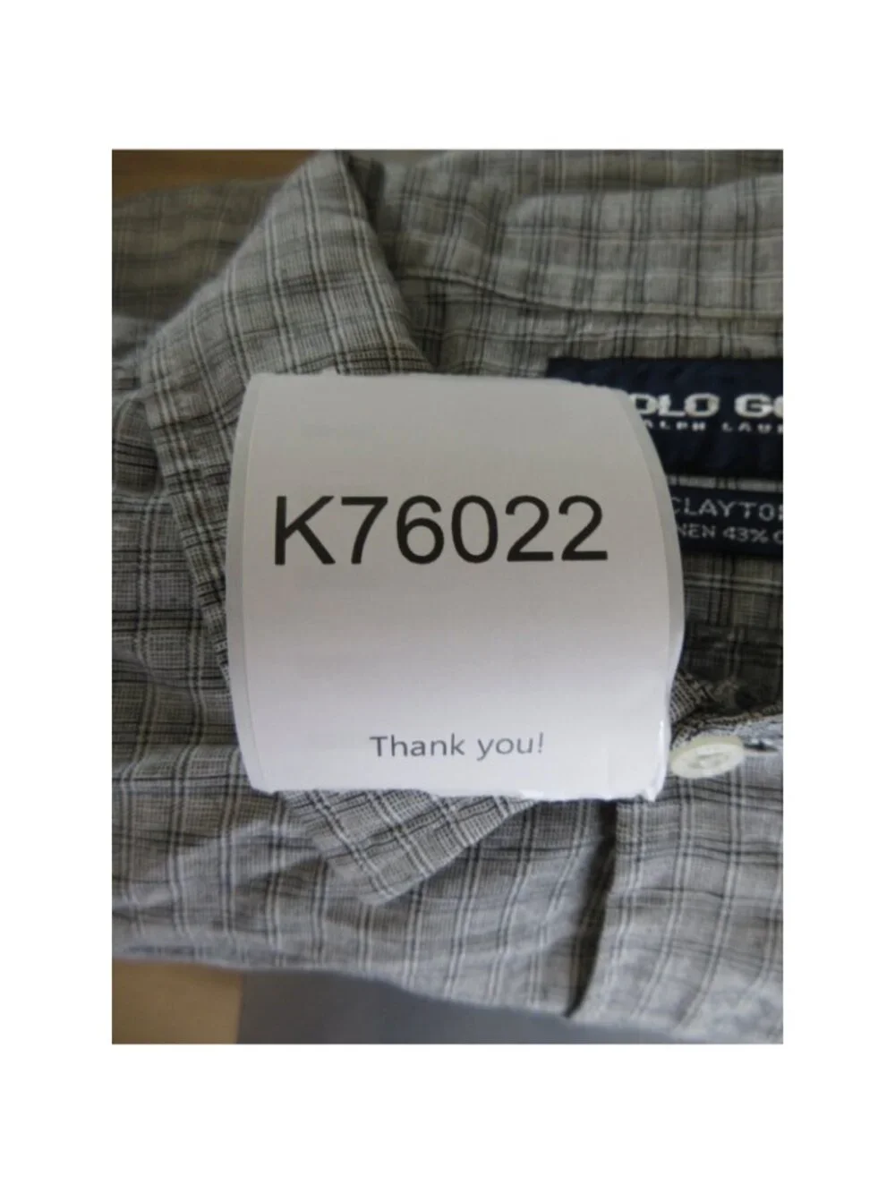 VGT Polo Ralph Lauren Golf Shirt XL Clayton Linen Blend Button Up Plaid